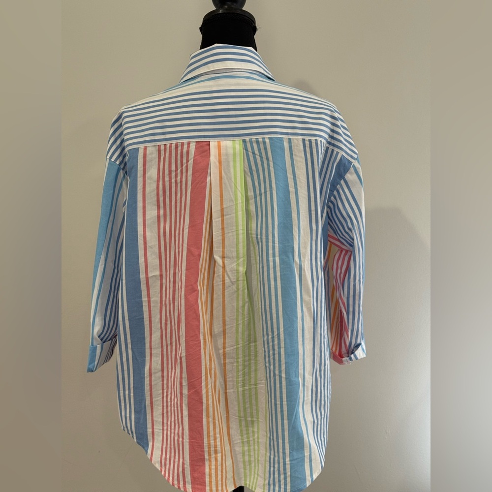 Ruby Rd PM Colorful Striped Button-Up Shirt 806 - Picture 4 of 8